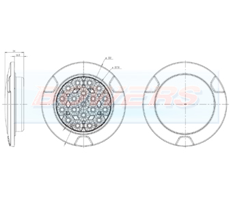 WAS LW12DS Large Round Dimmable LED Interior Light Schematic